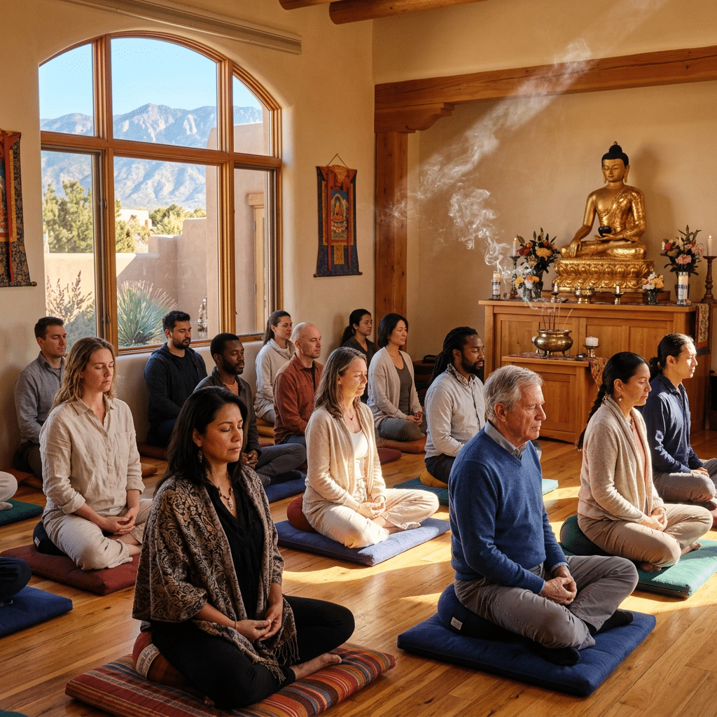 Meditation class peaceful studio